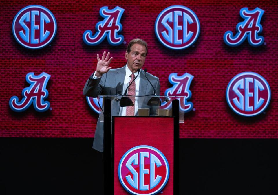 Nick Saban has led Alabama to eight of the 10 SEC championships the Crimson Tide has claimed in the divisional era (since 1992).