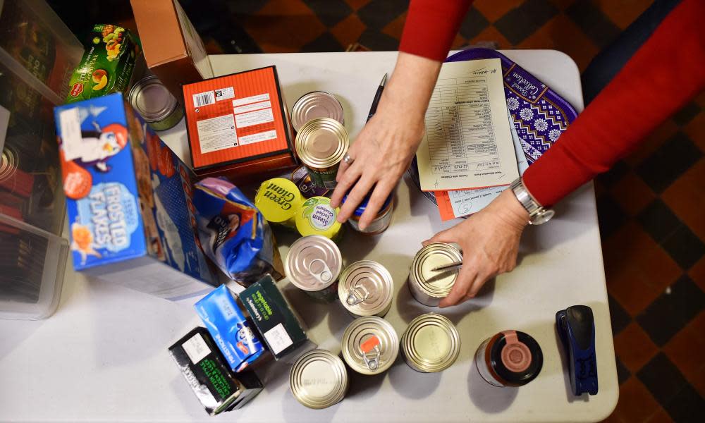 Items collected for a food parcel