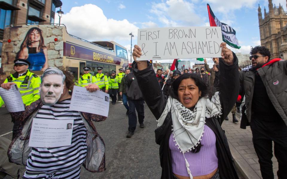 Protesters in Westminster