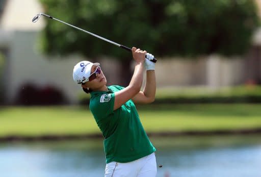 South Korea's Se Ri Pak during the second round of the Kraft Nabisco Championship on March 30. Pak shot a 69 to move to five under and is tied with Sweden's Karin Sjodin and world number two Na Yeon Choi of South Korea