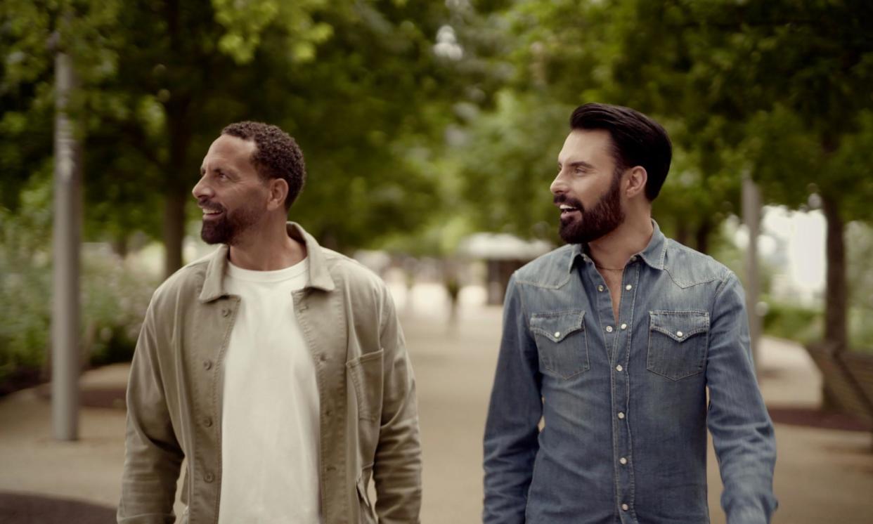 <span>‘There’s a lot of uncontrollables’ … Rylan Clark and Rio Ferdinand in Rylan: Homophobia, Football And Me.</span><span>Photograph: Warner Bros Discovery/PA</span>