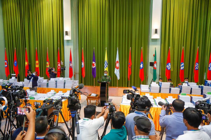 News conference ahead of new parliament term and formation of new government in Naypyitaw