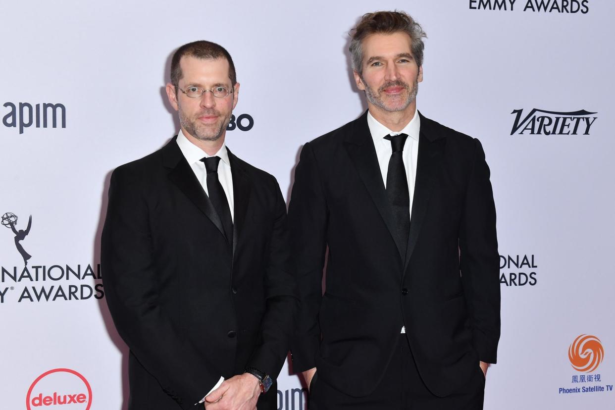 DB Weiss and David Benioff at the Emmy Awards on 25 November 2019: AFP via Getty Images