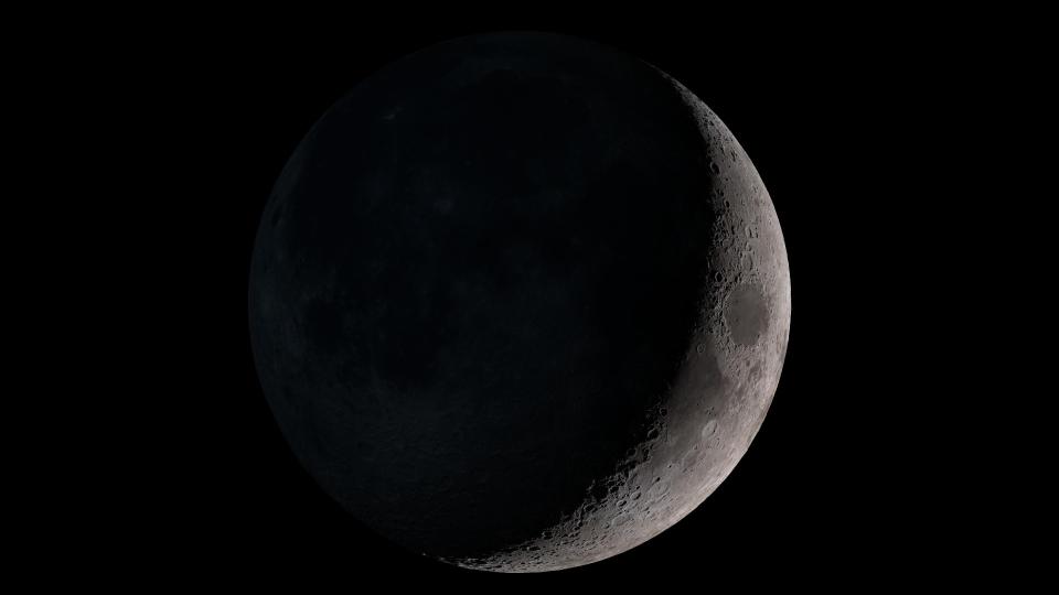 Waxing crescent. December 8, 2017. NASA Goddard.