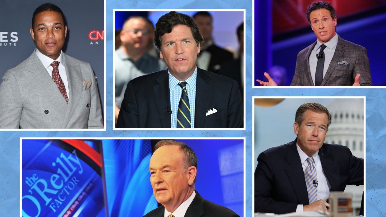 Tucker Carlson and Don Lemon are hardly the first prominent newscasters to lose their jobs. Here's what experts think it next for the two stars, based on how their peers maneuvered through controversy. (Photos: Getty Images)