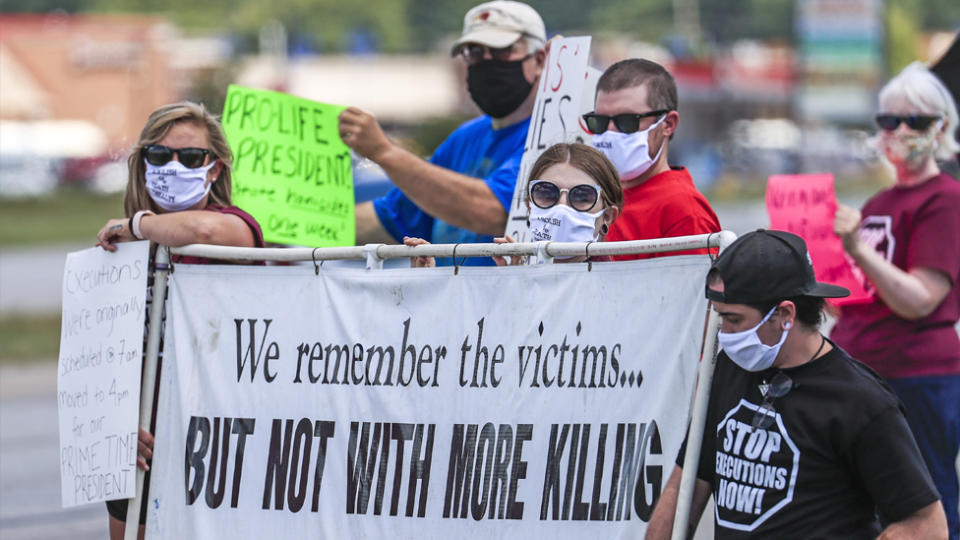 A protest against federal executions in the US