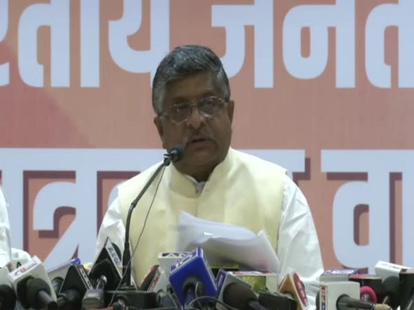 Ravi Shankar Prasad addressing a press conference in Patna on Friday.