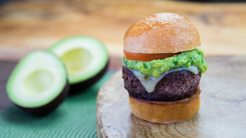 Perhaps the best dish at the California-inspired festival: The Petite Impossible burger with guacamole and pepper jack cheese and tomato toasted mini brioche bun.