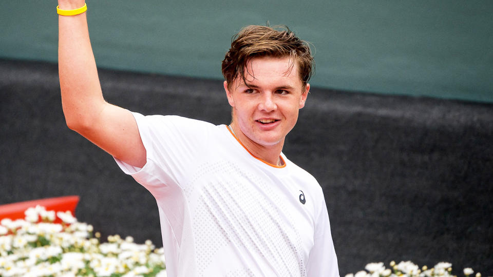 Dominic Stricker (pictured) thanking the crowd after his win in Geneva.