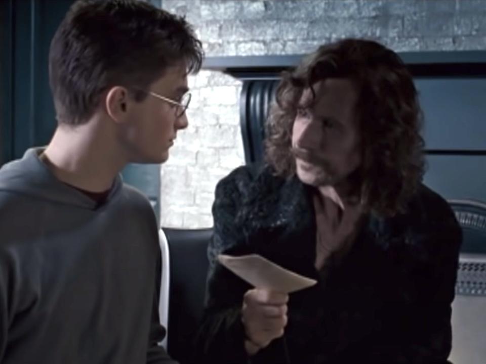 Daniel Radcliffe as Harry and Gary Oldman as Sirius in "Harry Potter and the Order of the Phoenix."