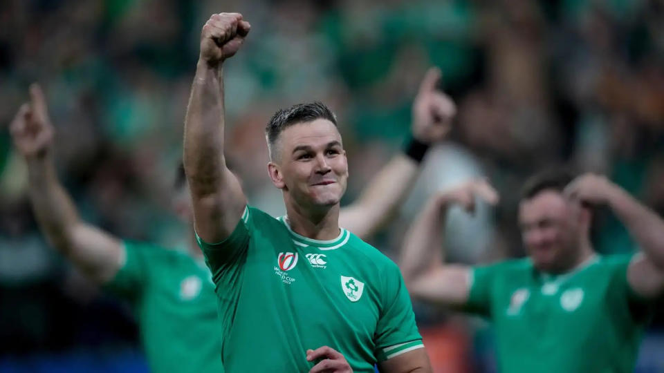 Ireland captain Johnny Sexton after beating the Springboks. Credit: Alamy