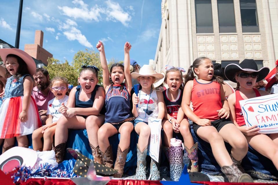 Children enjoy the 2021 Colorado State Fair Parade on Saturday, Aug. 28, 2021.