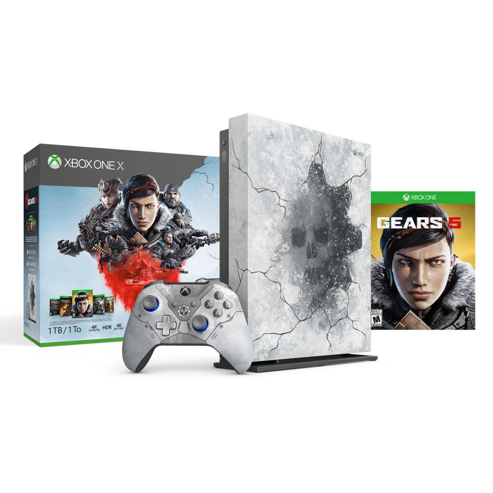 This limited-edition bundle includes the Xbox One X console and wireless controller and full-game downloads of Gears 5 Ultimate Edition, Gears of War Ultimate Edition, Gears of War 2 through 4. Plus, this comes with a one month&nbsp;trial of Xbox Game Pass and&nbsp;Xbox Live Gold. <strong><a href="https://fave.co/2pICoqG" target="_blank" rel="noopener noreferrer">Originally $500, get it for $350 at Walmart</a>. </strong><a href="https://fave.co/2pFVaPt" target="_blank" rel="noopener noreferrer">All other Xbox One X consoles will be $350 at Walmart, too, for Black Friday</a><strong>.&nbsp;</strong>