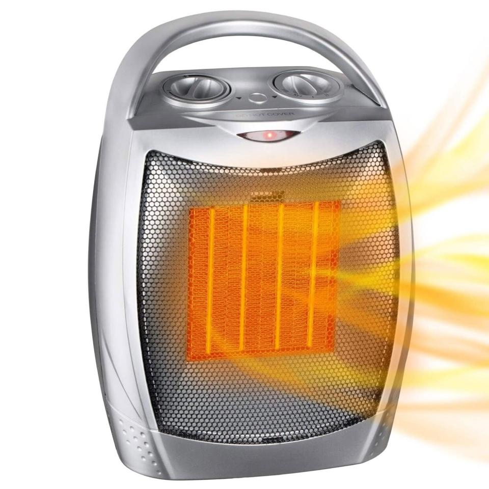 Portable Electric Space Heater, Ceramic Heater with Thermostat