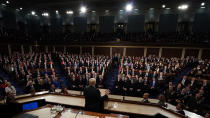 <p>Trump delivers his State of the Union address to a joint session of Congress on Capitol Hill in Washington, D.C., on Jan. 30. (Photo: Jim Bourg/Pool via AP) </p>