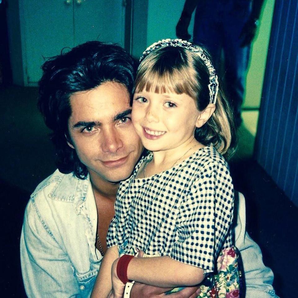 John Stamos, Elizabeth Olsen, Throwback photo