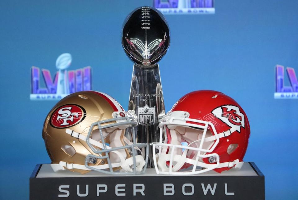 The Kansas City Chiefs and San Francisco 49ers clash in Super Bowl LVIII in Las Vegas (USA TODAY Sports via Reuters Con)