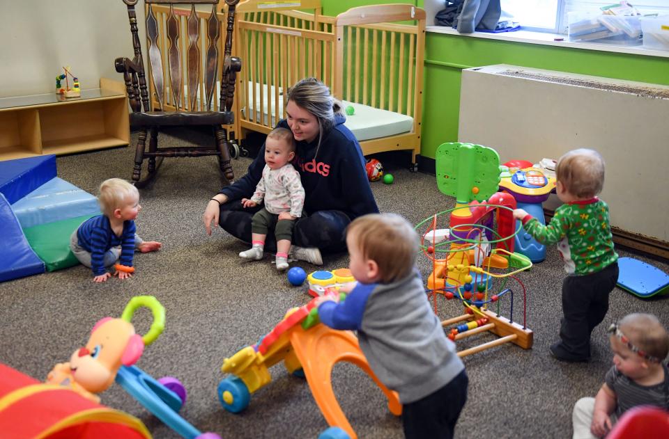 Children play during daycare on Tuesday, January 5, 2021, at EmBe in Sioux Falls.