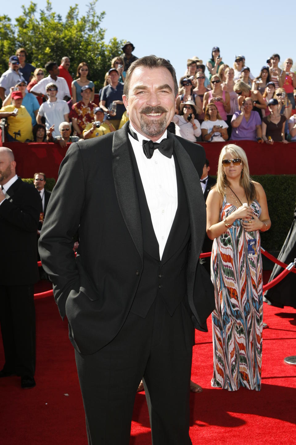 Actor Tom Selleck attends the 58th Annual Primetime Emmy Awards at the Shrine Auditorium.