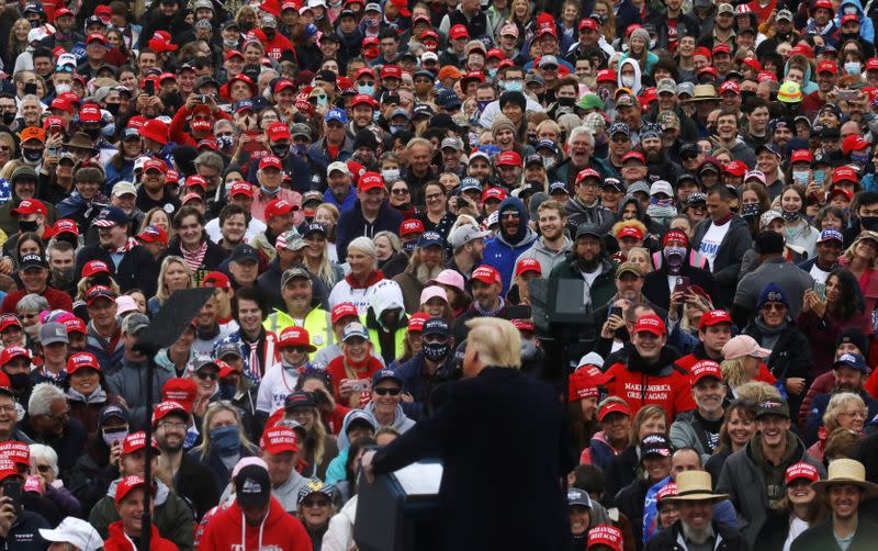 U.S. President Donald Trump holds a campaign event, in Lititz, Pennsylvania