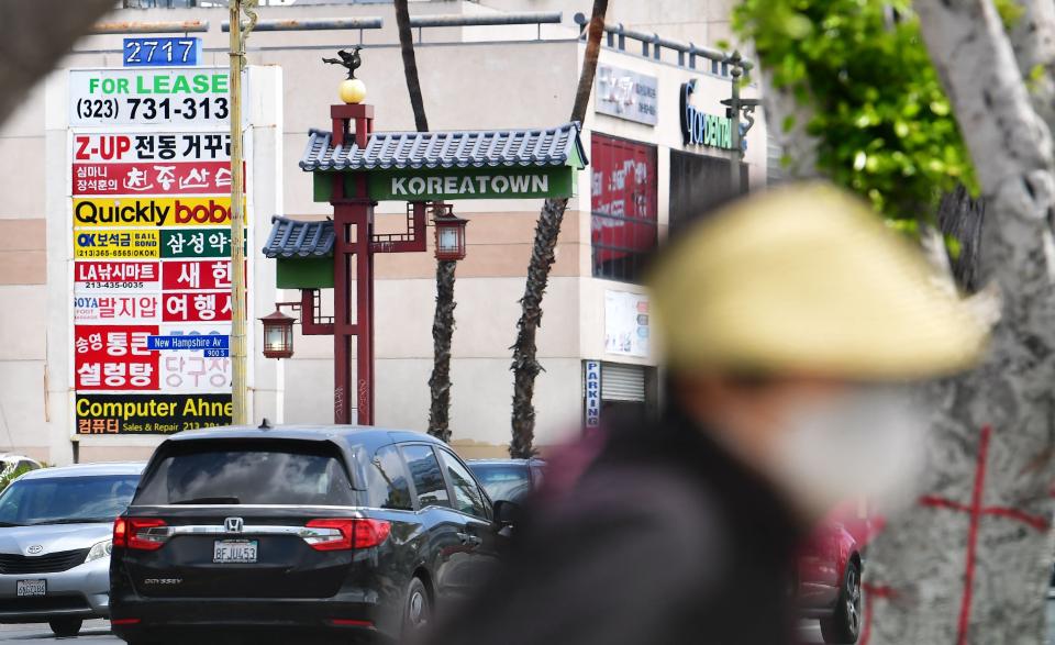 Olympic Boulevard in Los Angeles on April 20, 2022.