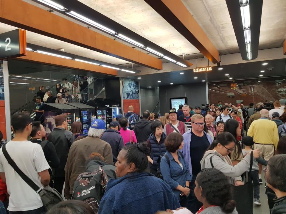 Inside one of the Metro Trains Sydney stations. The new Metro line opened on Sunday.