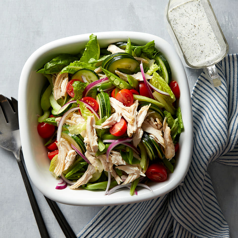 Spring Vegetable Salad with Chicken & Buttermilk-Herb Dressing