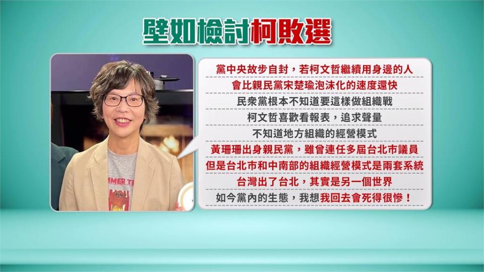 蔡壁如受訪稱柯不會用人　黃珊珊避談：過年講好話