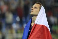 <p>Renaud Lavillenie of France following defeat. (Reuters) </p>