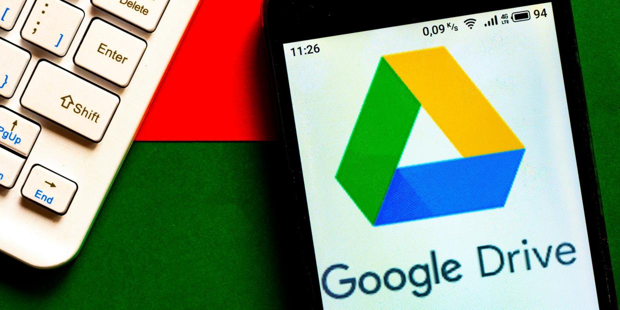 Google Drive app on smartphone