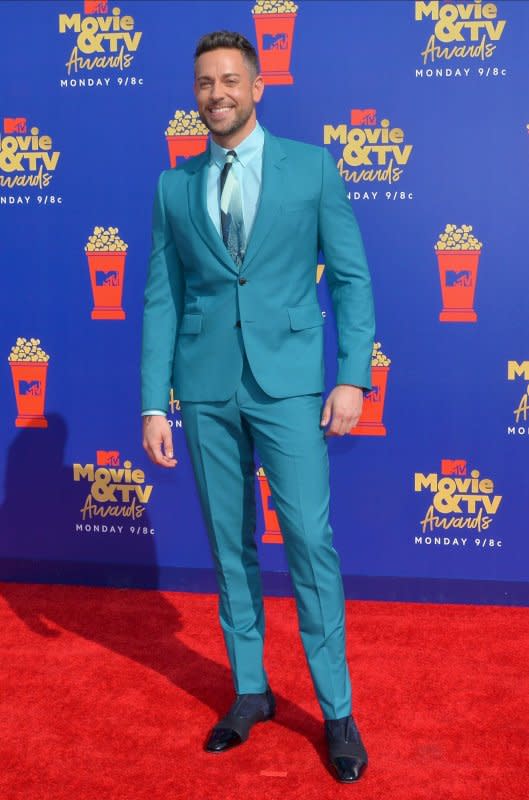 Zachary Levi arrives for the taping of the 28th annual MTV Movie & TV Awards ceremony at the Barker Hangar in Santa Monica, Calif., on June 15, 2019. The actor turns 43 on September 29. File Photo by Jim Ruymen/UPI