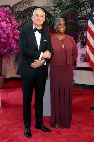 <p>Tierney L. Cross/Bloomberg via Getty</p> Paul Keary and Ursula Burns arrive at the State Dinner for Kenyan President William Ruto and his wife Rachel Ruto