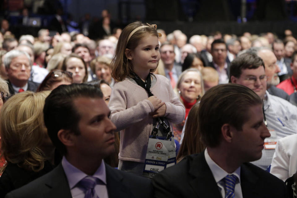 Ted Cruz’s daughter watches intently