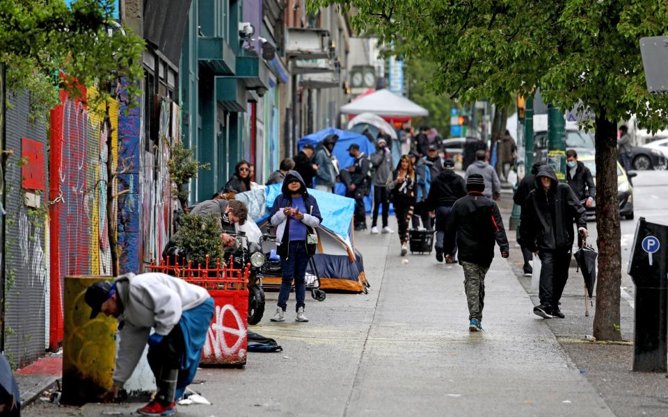 People in East Hastings Street, Vancouver, Canada - Gary Coronado/Los Angeles Times