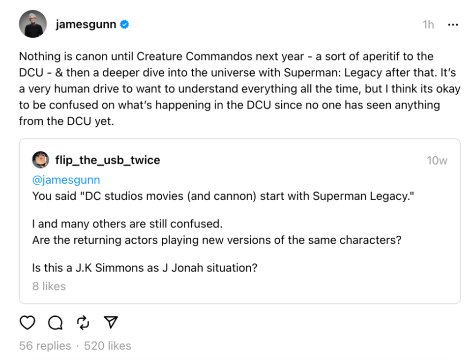 James Gunn DCU canon DC actors