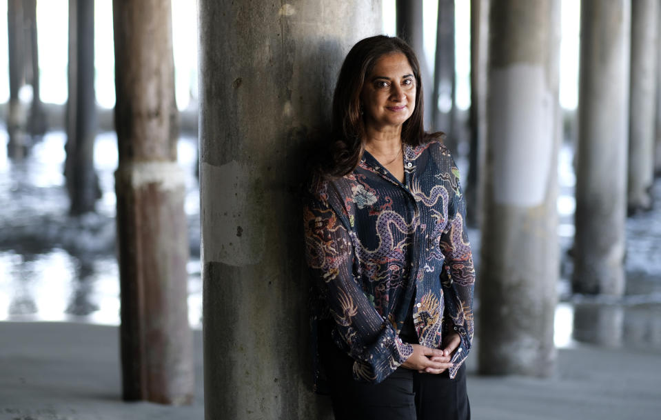 Meditation expert, author and speaker Mallika Chopra poses for a portrait on Dec. 21, 2020, in Santa Monica, Calif. Chopra is a “mindfulness consultant” on the new Apple TV+ animated children's series ”Stillwater." (AP Photo/Chris Pizzello)