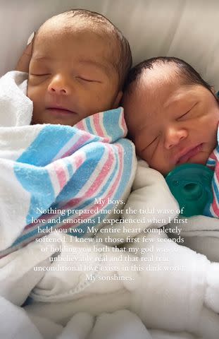 <p>Abby De La Rosa/Instagram</p> Aby De La Rosa's twin boys