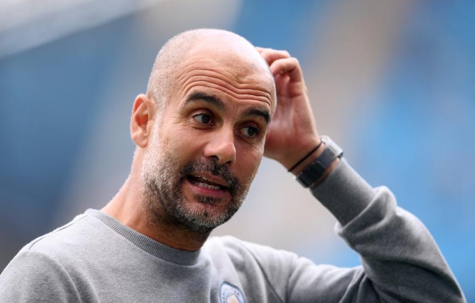 Pep Guardiola is looking forward to the challenge of facing three of Europe’s top teams in a week   (Getty Images)