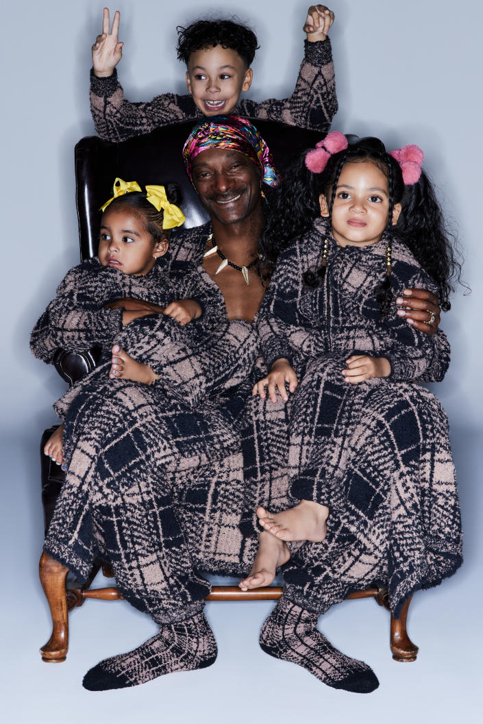 Snoop Dogg and his family in the Skims holiday campaign.