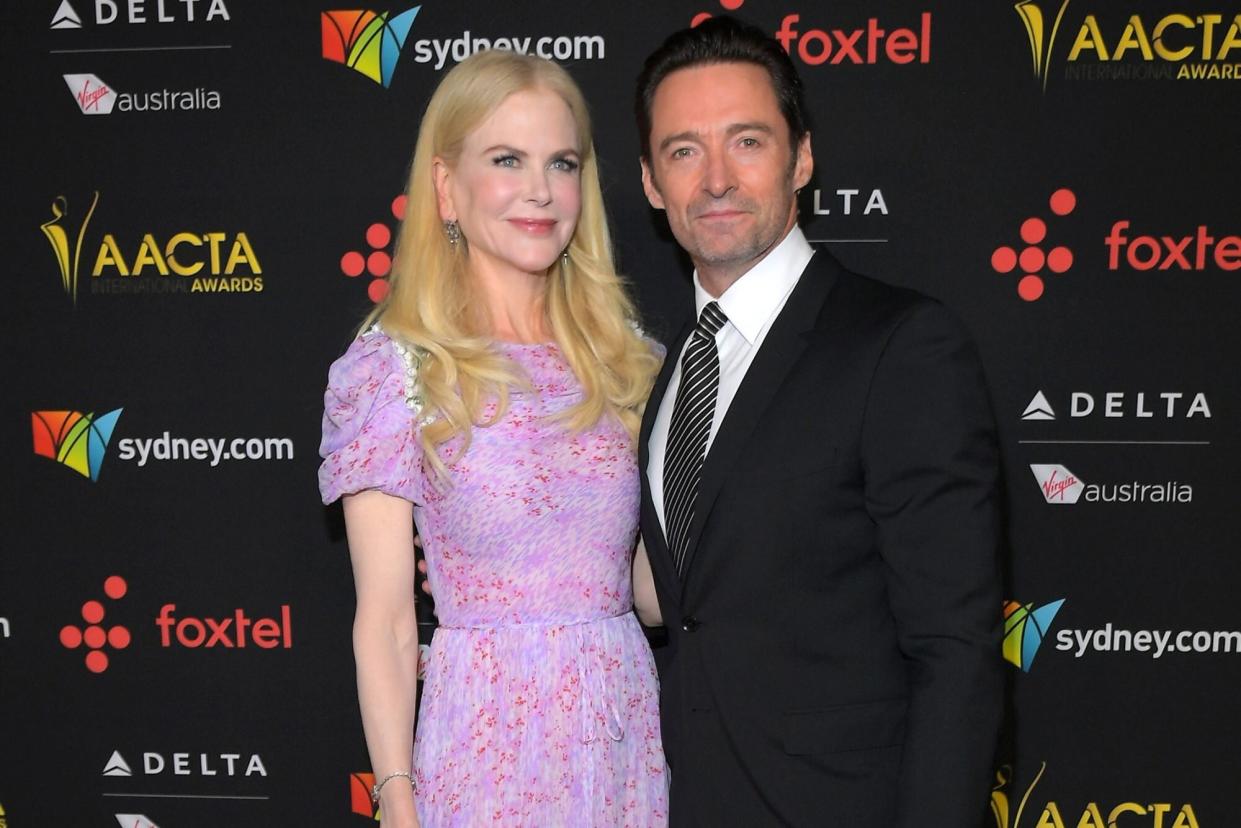 HOLLYWOOD, CA - JANUARY 05: Nicole Kidman and Hugh Jackman attend the 7th AACTA International Awards at Avalon Hollywood in Los Angeles on January 5, 2018 in Hollywood, California. (Photo by Charley Gallay/Getty Images for the Australian Academy of Cinema & Television Arts )