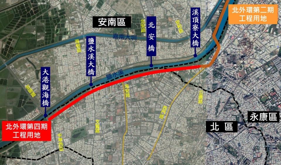 北外環道路第四期新建工程區位示意圖。(圖/富比士地產王提供)