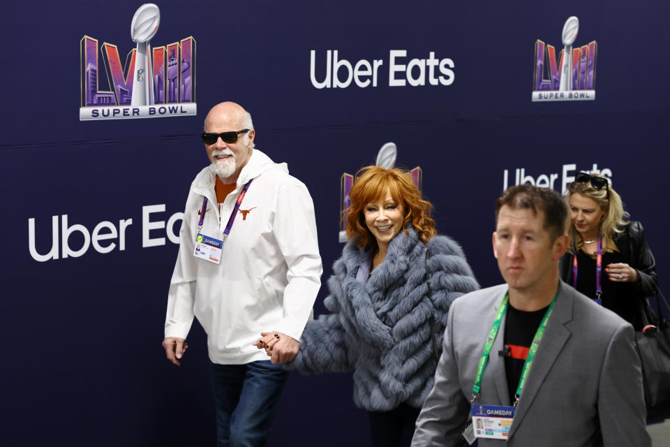 Reba McEntire arrives before Super Bowl LVIII at Allegiant Stadium on February 11, 2024, in Las Vegas, Nevada. / Credit: Getty Images