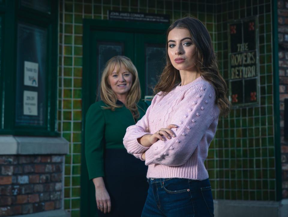 charlotte jordan as daisy midgeley and sally ann matthews as jenny bradley on coronation street