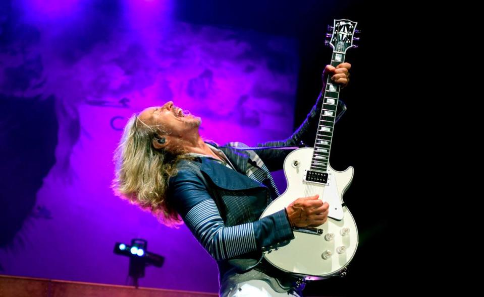 Tommy Shaw and Styx in concert at Raleigh, N.C.’s Coastal Credit Union Music Pavilion at Walnut Creek, Wednesday night, Aug. 10, 2022.