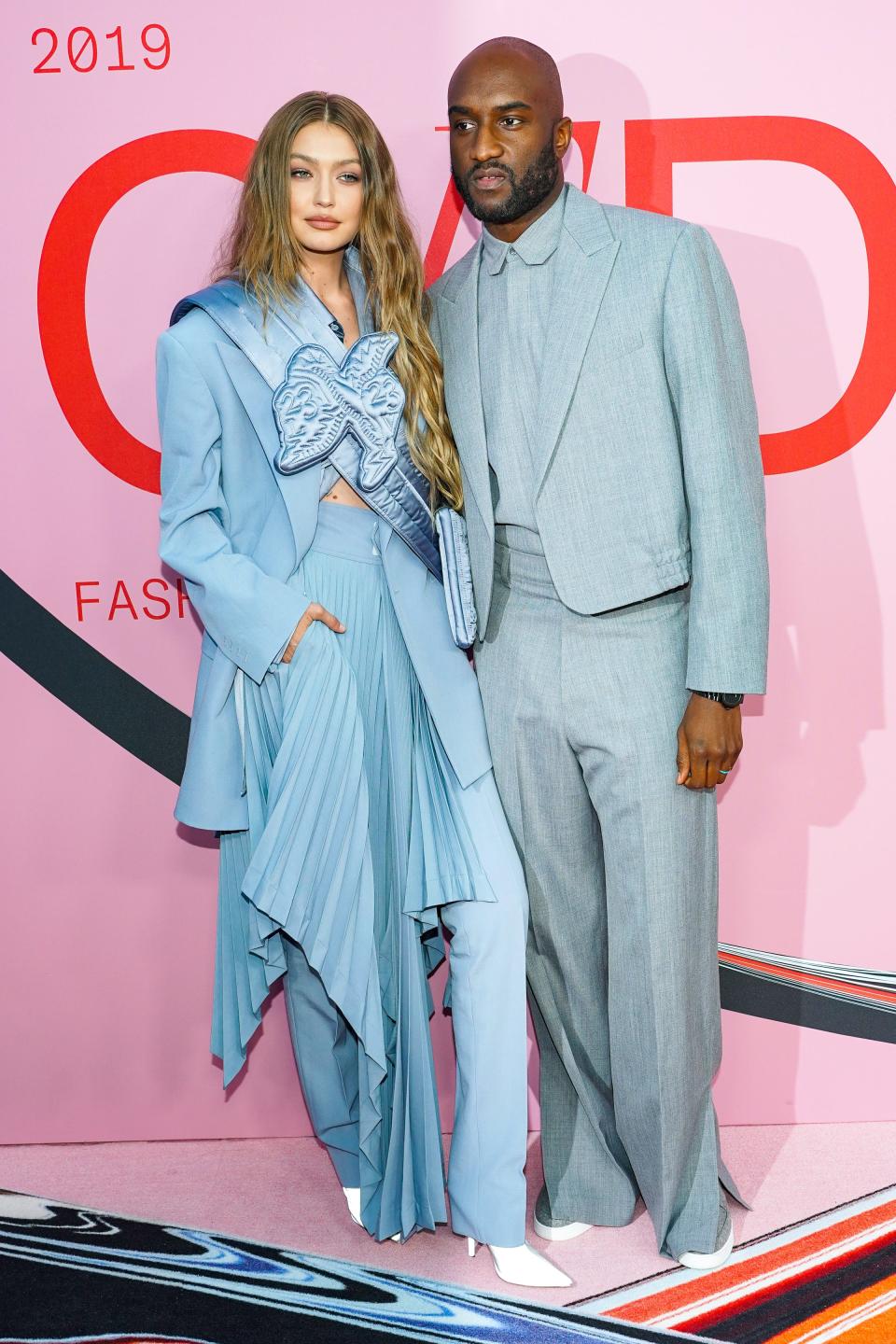 Gigi Hadid poses with Virgil Abloh