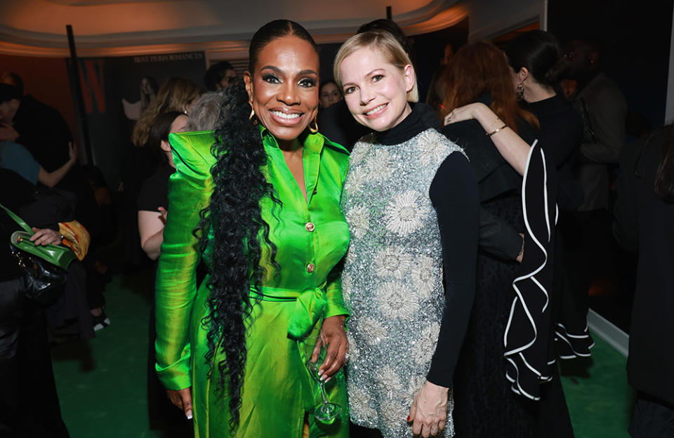 (L-R) Sheryl Lee Ralph and Michelle Williams attend W Magazine's Annual Best Performances Party at Chateau Marmont on February 24, 2023 in Los Angeles, California.