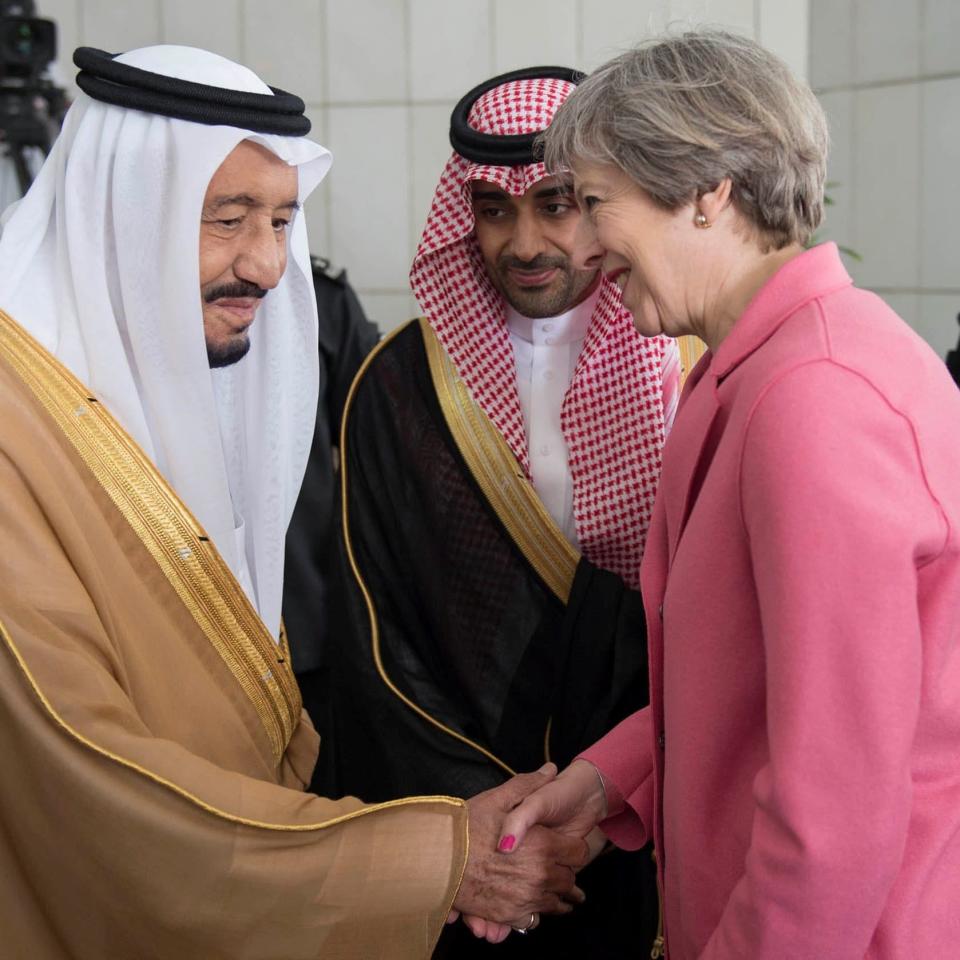 may and king salman - Credit: Reuters