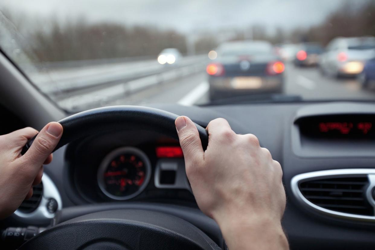 speed control and security distance on the road, driving safely