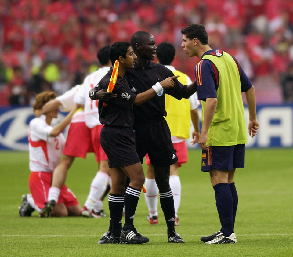 The Spanish team cannot hide their anger after the controversial exit