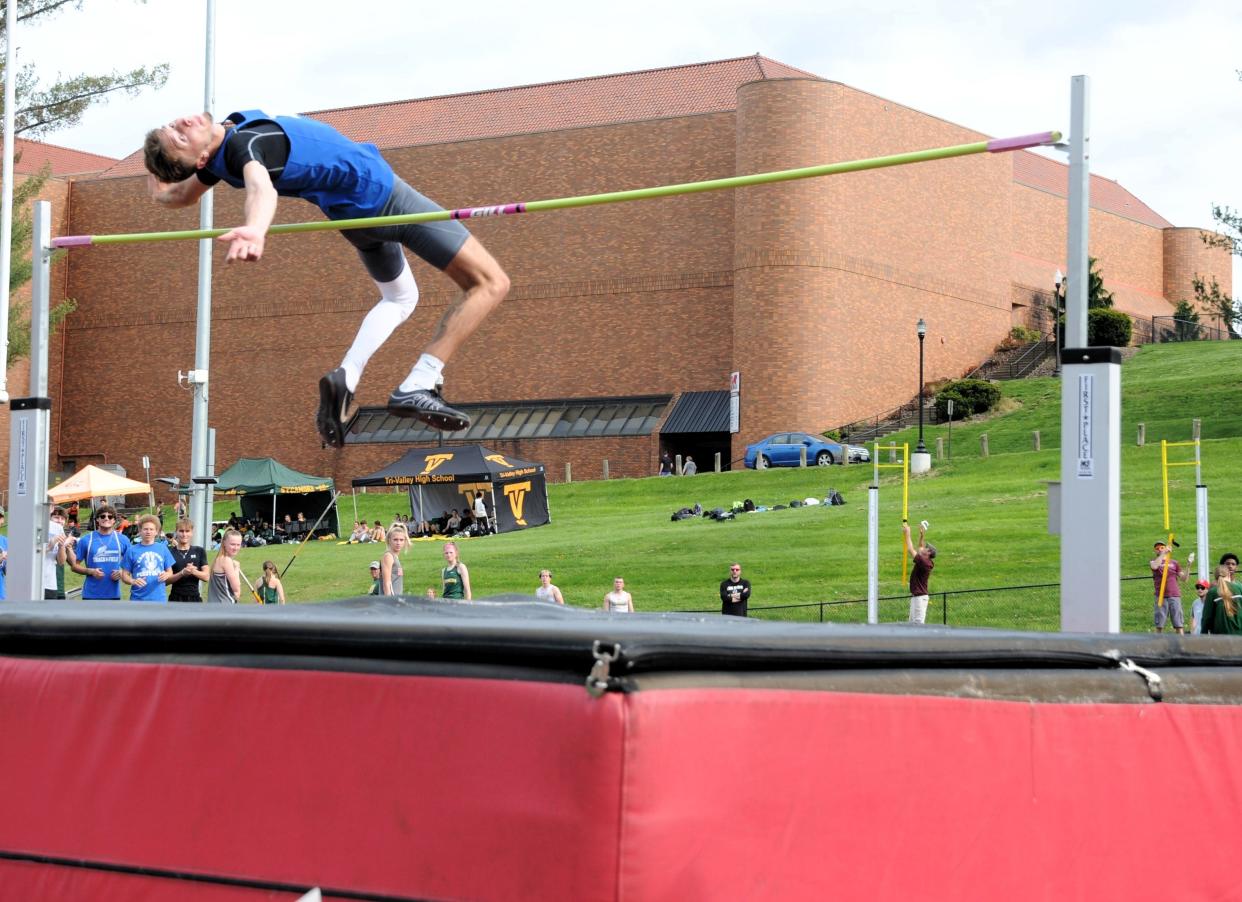Cambridge Senior Bryson Anderson placed first in the high jump with a leap of 6-feet-5.
